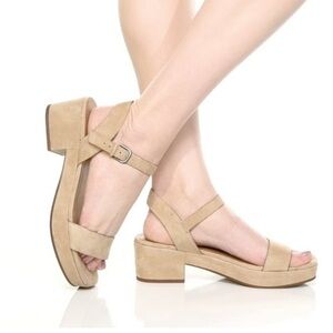 New Madewell The Lina Platform Sandal in Suede Size 7